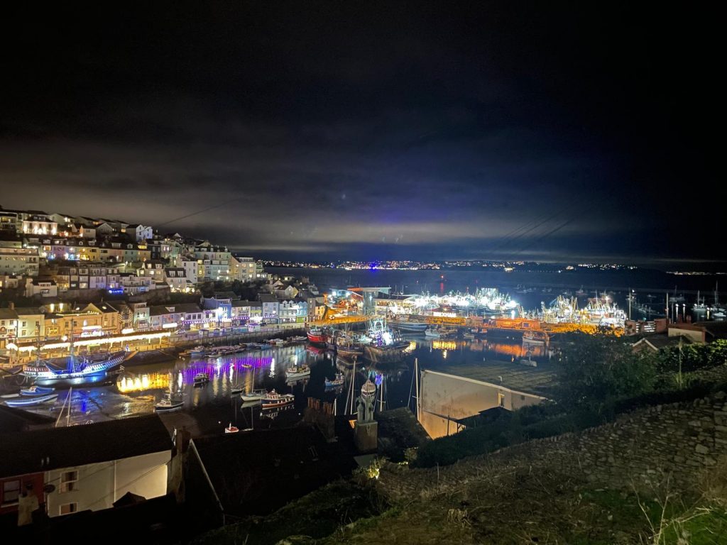 Brixham Harbour at night 