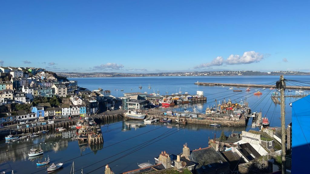 Brixham Harbour on a clear January day in early 2025